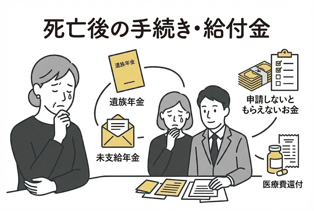 死亡後の手続きと給付金一覧｜遺族年金・未支給年金・葬祭費・医療費